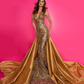 Aphrodite Gold Bespoke Sequin Pageant Gown - Debbie Carroll