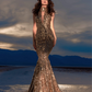 CIRCE Gold Bespoke Sequin Pageant Gown - Debbie Carroll
