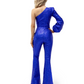 Hemera Royal Blue One Shoulder Sequin Jumpsuit - Debbie Carroll