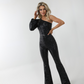 Hemera Black One Shoulder Sequin Jumpsuit - Debbie Carroll