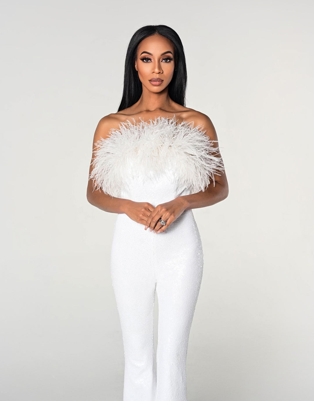 Power of Love White Strapless Jumpsuit